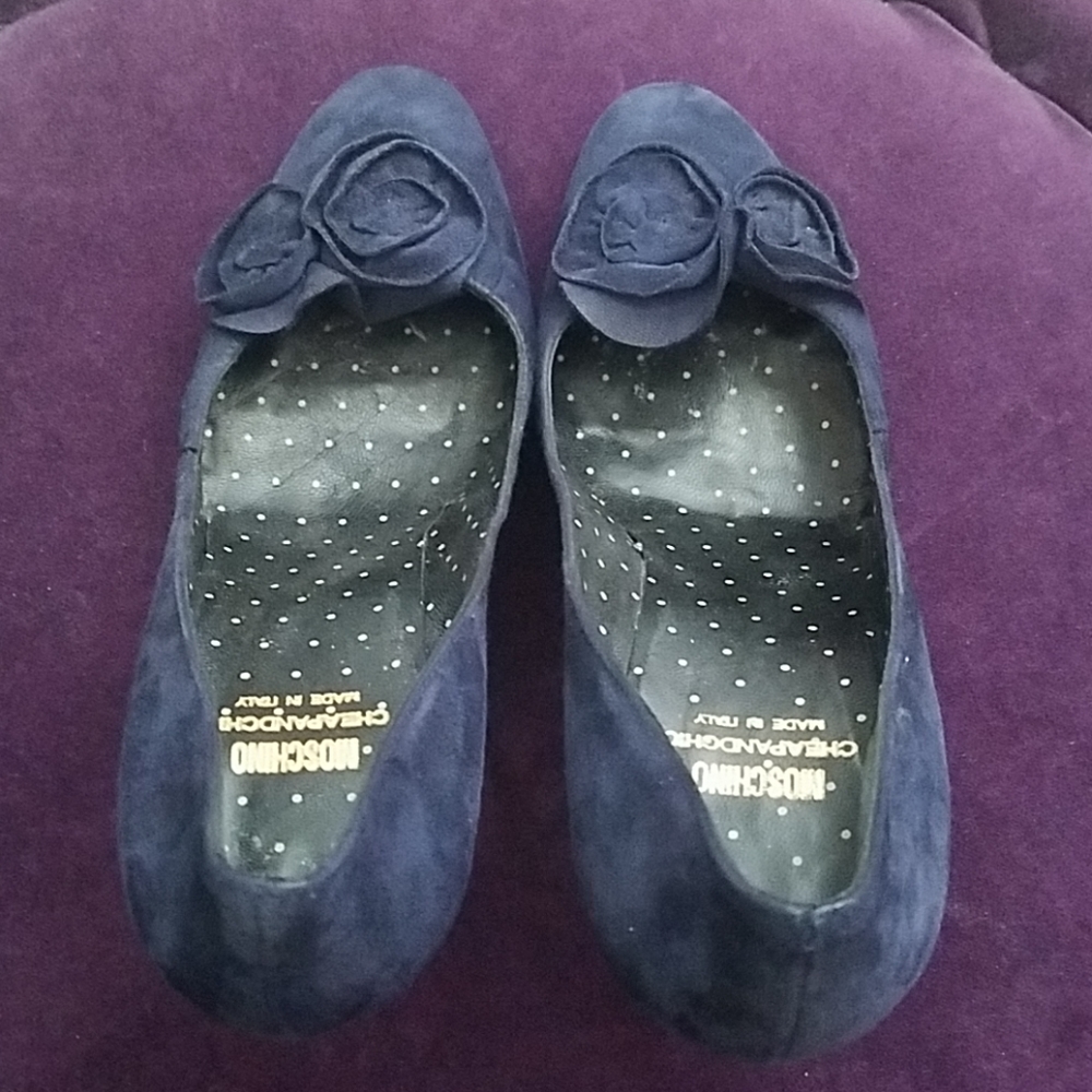 [Moschino] Navy Suede Pumps - Picture 4 of 8